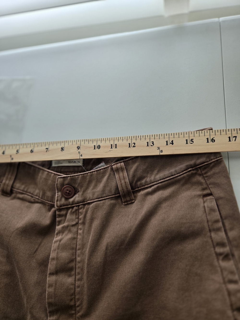 NWT Free People We The Free Laydown Chino Trousers Wide Leg Pants Brown 10 - Picture 5 of 9